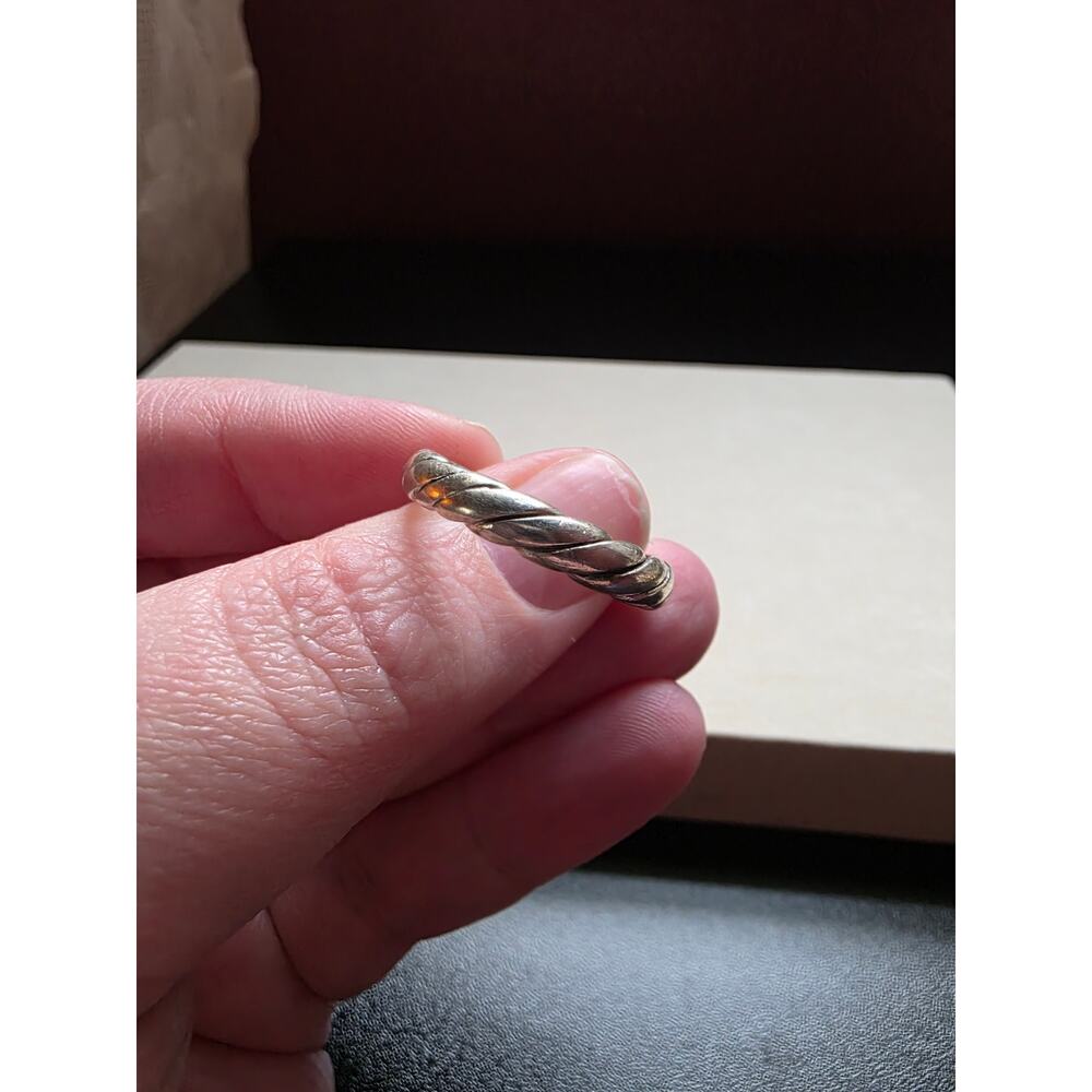 Vintage Mexico 925 Sterling Silver Twisted Rope Band Ring Handcrafted Size 9 - Picture 5 of 5